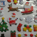 Myway Stock Merry Christmas Decorative pvc waterproof 3d foam puffy sticker for promotional gifts